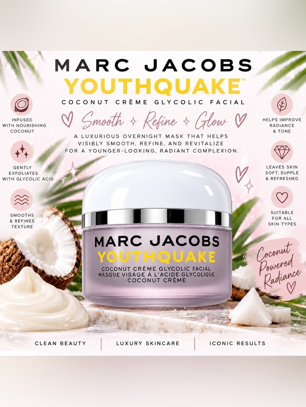 Marc Jacobs Youthquake Coconut Crème Glycolic Facial